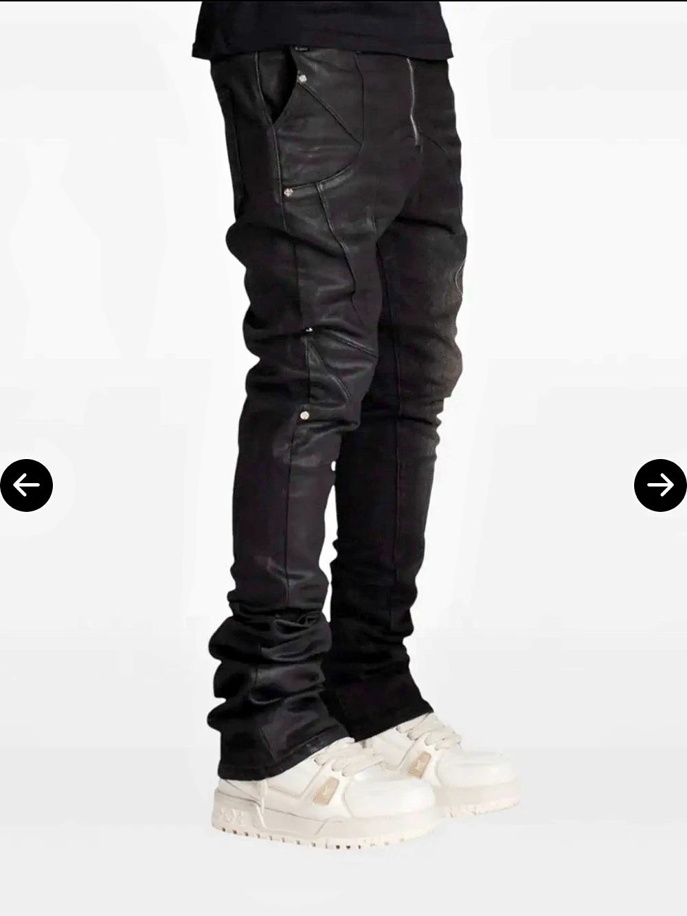 GUAPI Waxed-Effect Jeans - Picture 6 of 9